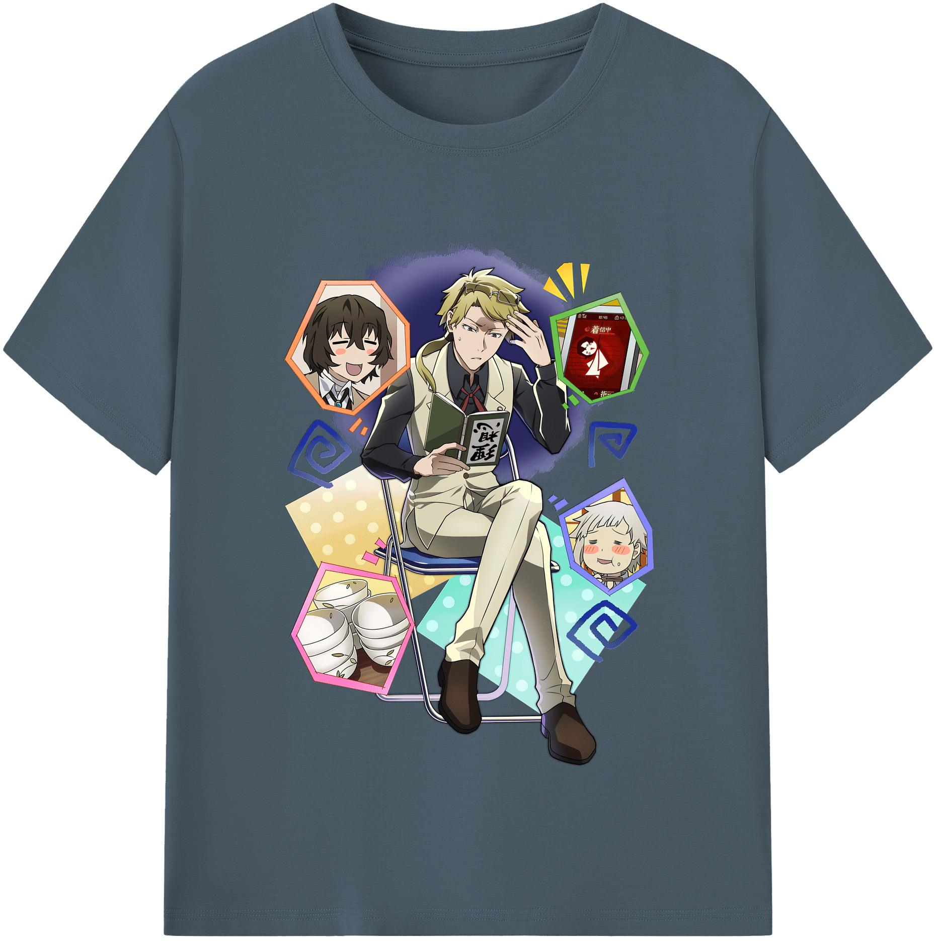 （画像用） 文豪ストレイドッグス Bungo Stray Dogs 綿100％半袖Tシャツ（フロントプリント）